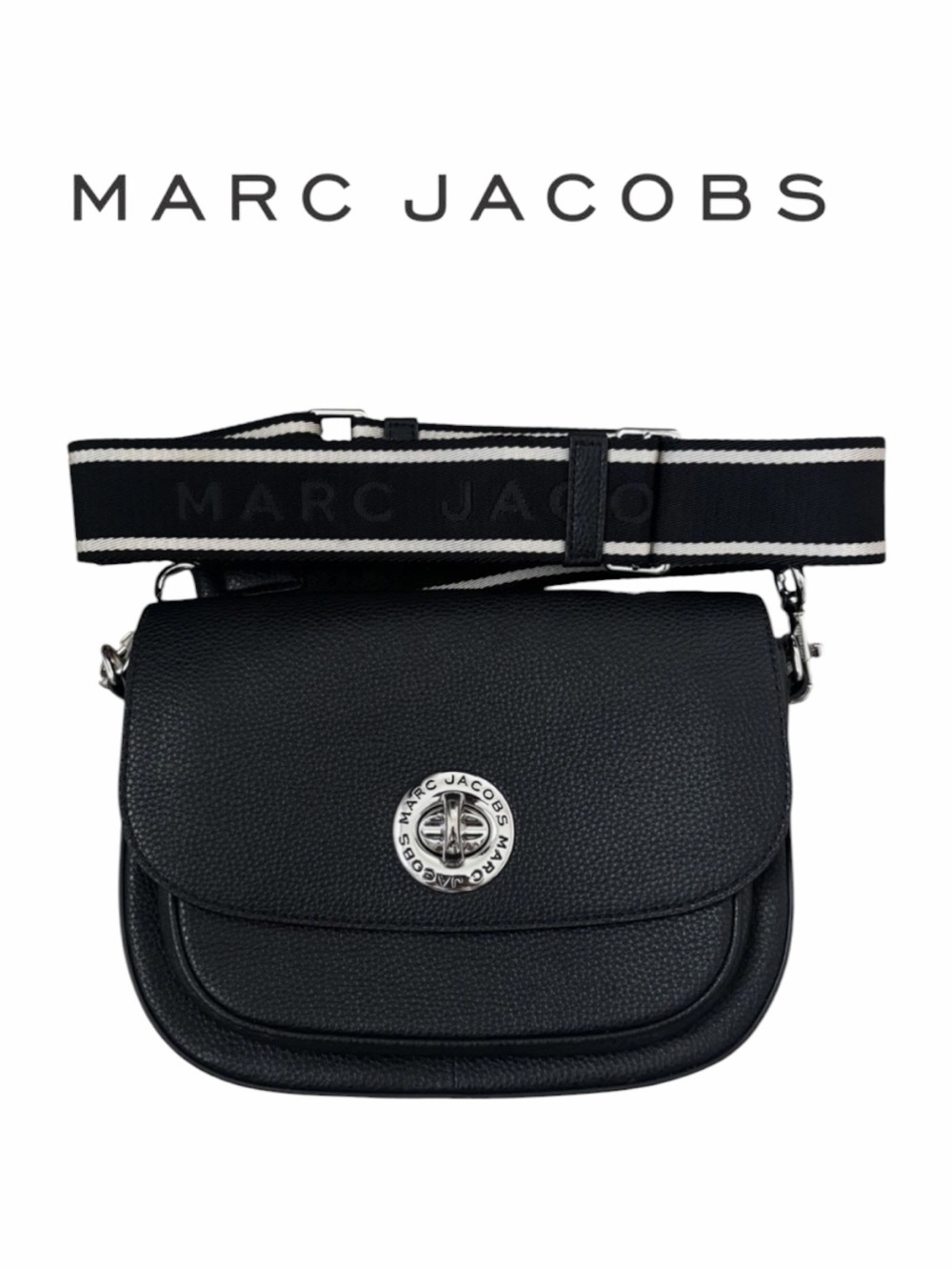 Marc Jacobs Signet‎ Turn Lock Leather Saddle Crossbody Bag